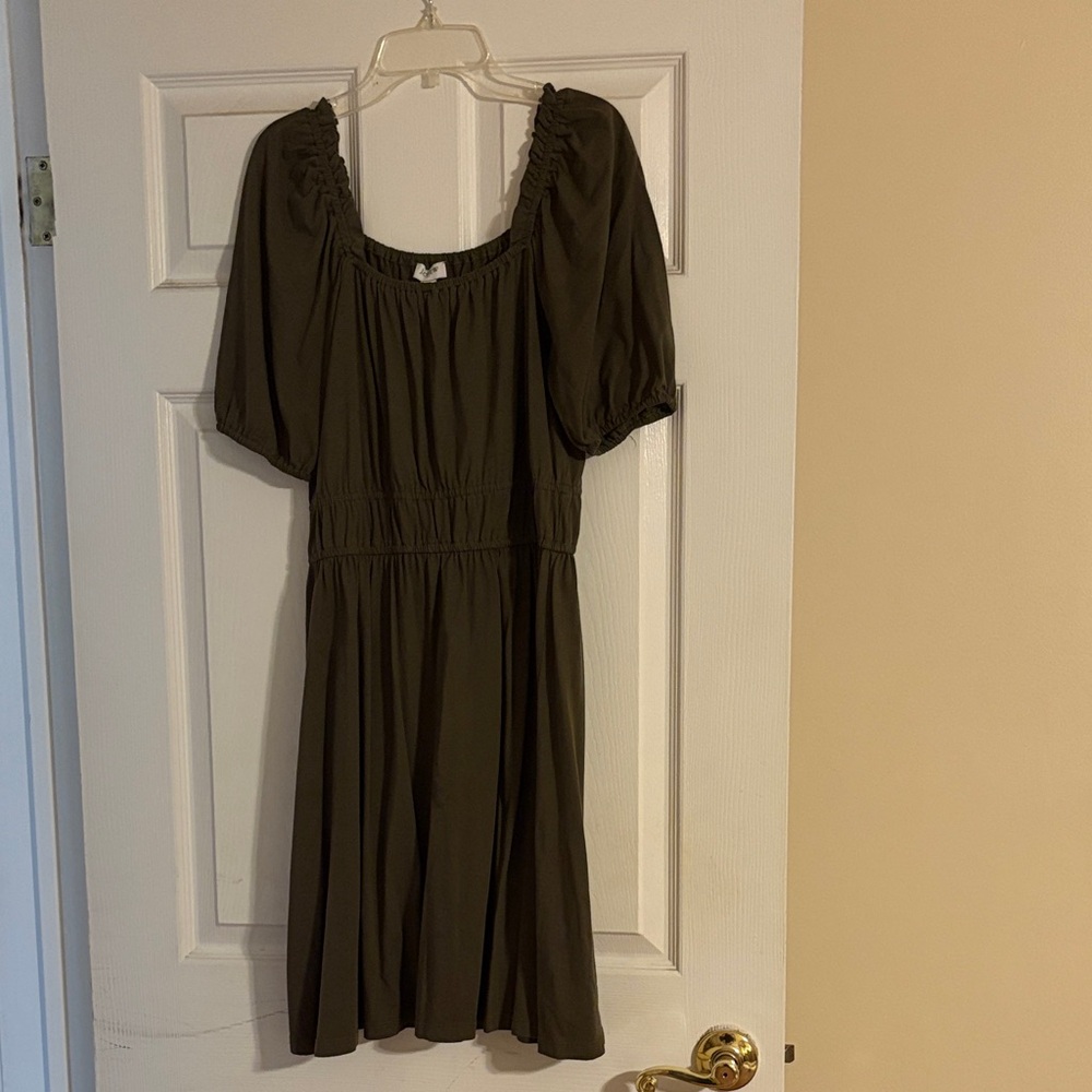 J. Crew Olive Green Midi Dress